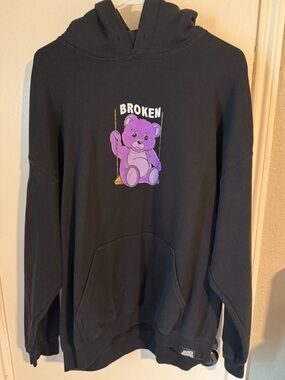 BROKEN PROMISES
 Hoodie with Purple Teddy Graphic -